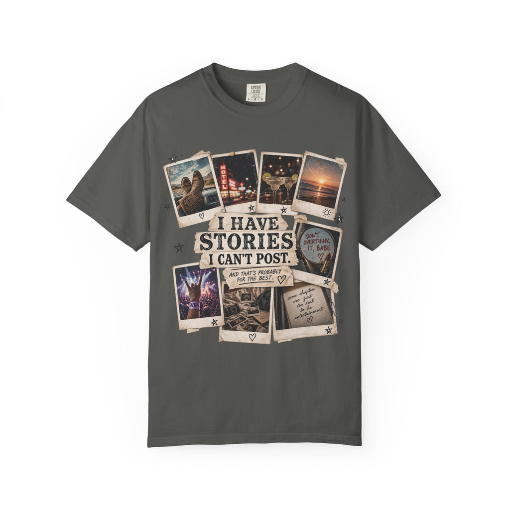 T-Shirt — "I Have Stories I Can’t Post" Vintage Polaroid Photo Tee