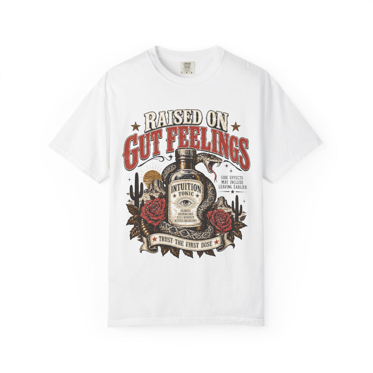 Raised on Gut Feelings T-Shirt — Vintage Western Intuition Graphic Tee