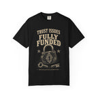 Trust Issues Fully Funded T‑Shirt — Funny Vintage Padlock Graphic Tee