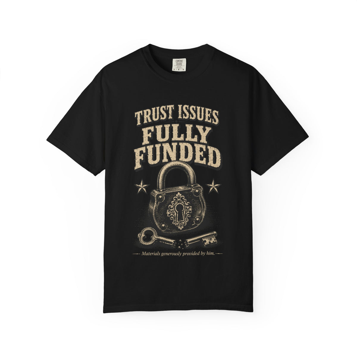 Trust Issues Fully Funded T‑Shirt — Funny Vintage Padlock Graphic Tee