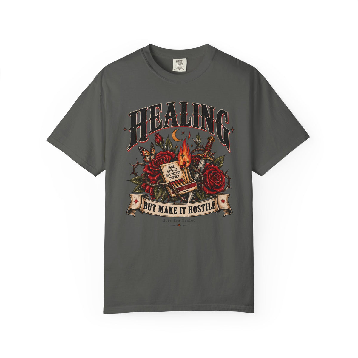 Healing, But Make It Hostile – Vintage Tattoo Flash Tee
