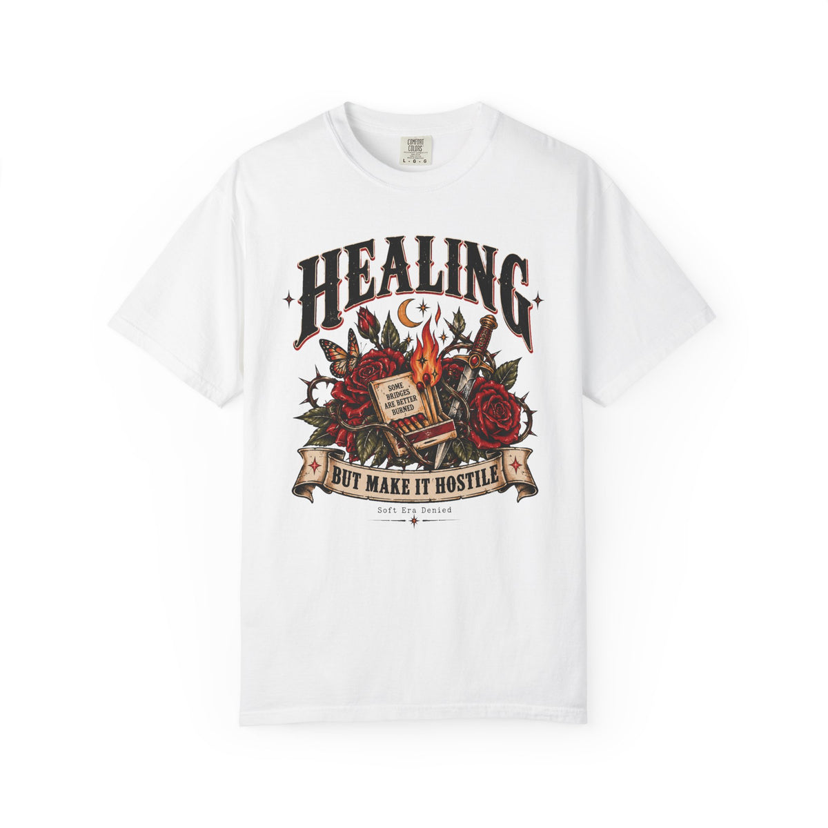 Healing, But Make It Hostile – Vintage Tattoo Flash Tee