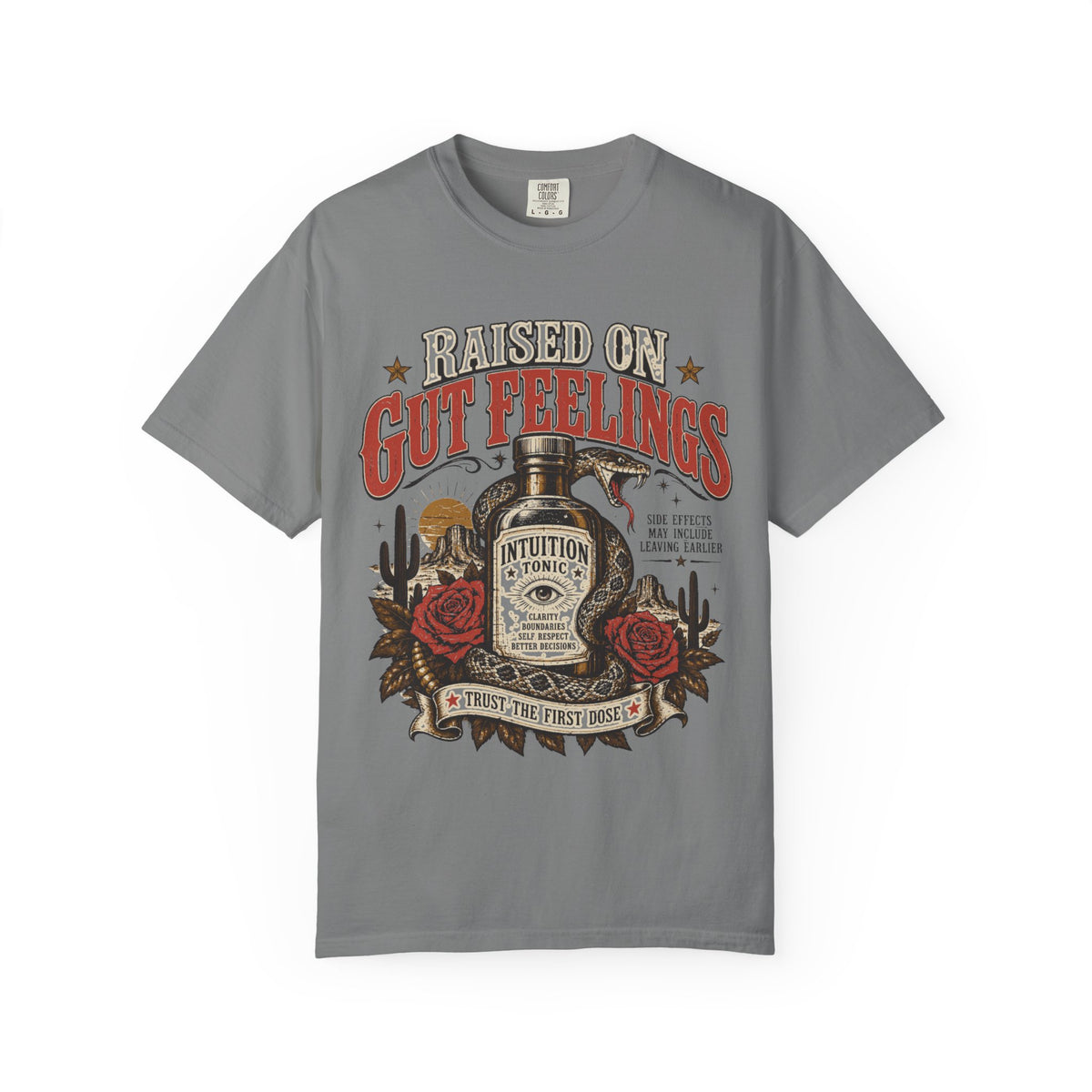 Raised on Gut Feelings T-Shirt — Vintage Western Intuition Graphic Tee