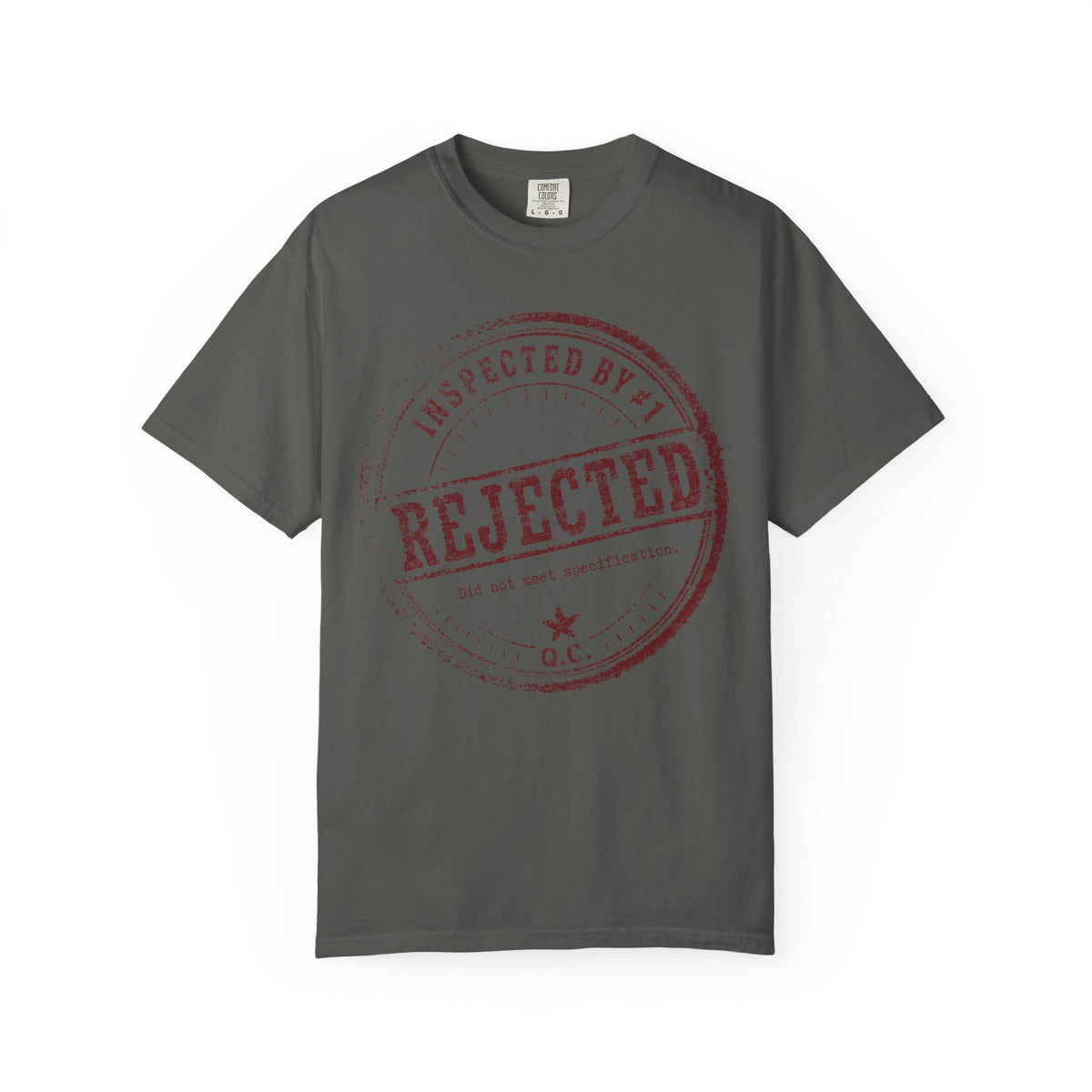 Rejected Stamp T-Shirt — Distressed ‘Inspected By: Rejected’ Graphic Tee