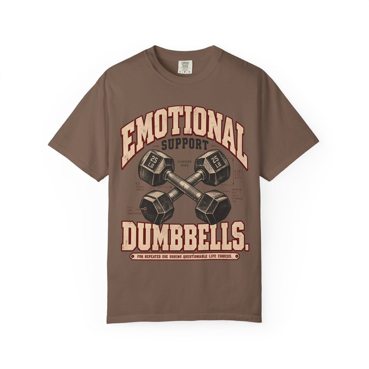 Emotional Support Dumbbells | Vintage Women's Oversized Gym Tee