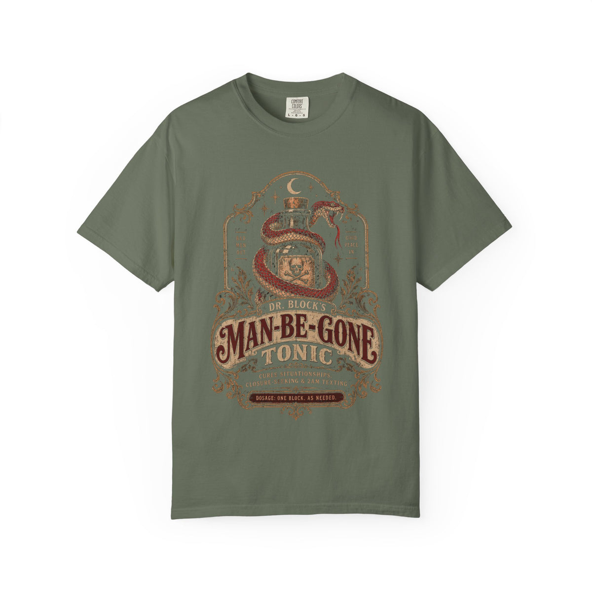 Man-Be-Gone Tonic | Vintage Apothecary Halloween Oversized Tee