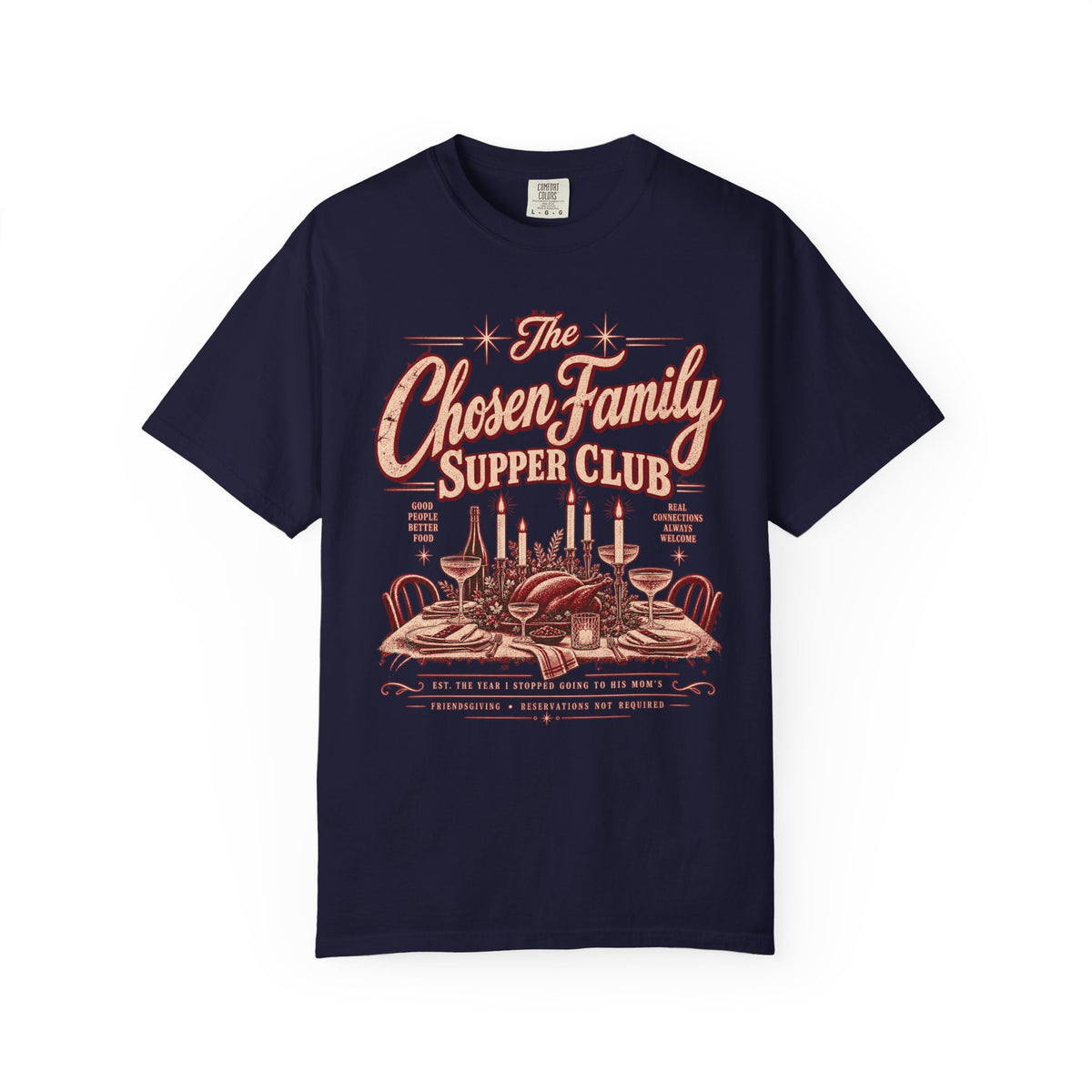 The Chosen Family Supper Club | Vintage Friendsgiving Oversized Tee