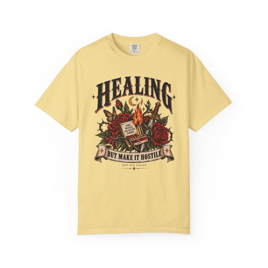 Healing, But Make It Hostile – Vintage Tattoo Flash Tee