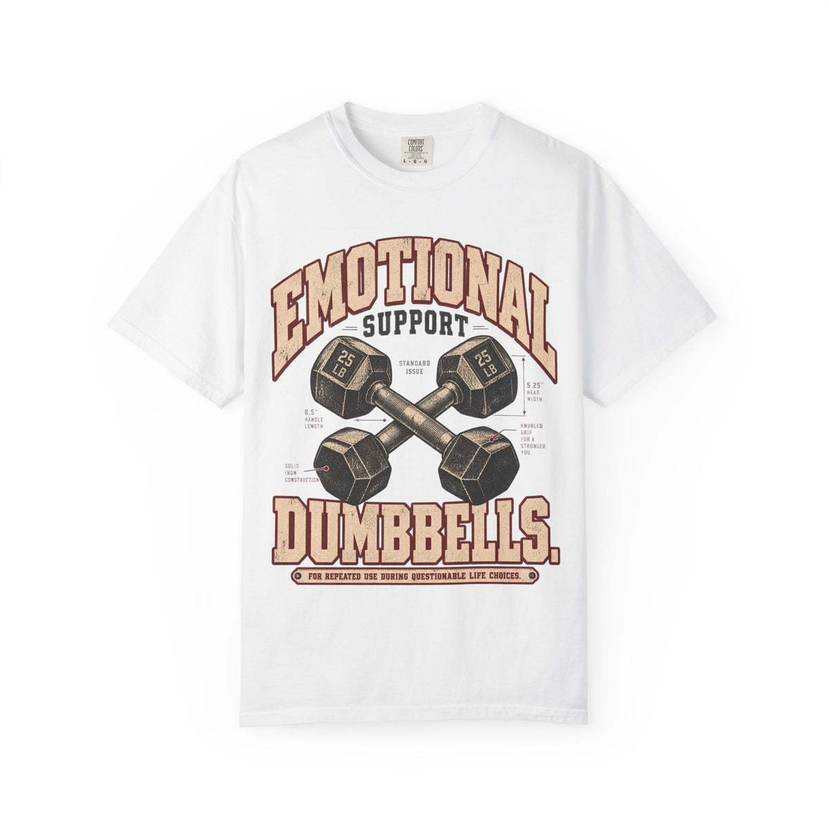 Emotional Support Dumbbells | Vintage Women's Oversized Gym Tee